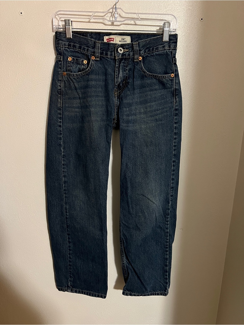 LEVI'S Classic 550 Relaxed Fit Denim Jeans Straight Leg Dark Wash Boy's Size 10